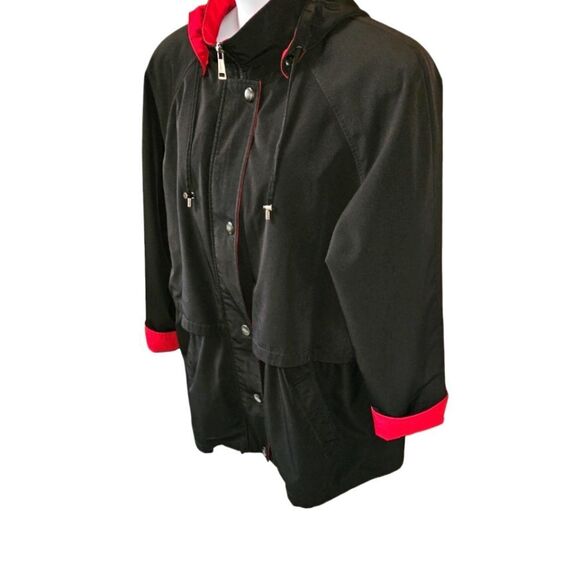 NAUTICA PLUS SIZE Maroon & Black Hooded Zip InLiner Waterproof Jacket Size 2X 3X - Picture 5 of 16